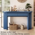 thumbnail image 6 of OMCHOM 55in Entryway Table with Storage Fluted Console Table with 2 Drawers Sofa Table Behind The Couch, Narrow Console Tables for Entryway, Hallway, Living Room(Blue), 6 of 9