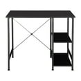 thumbnail image 5 of HomGarden 35.5’’L Home Office Computer Desk Reversible Study Writing Desk W/Shelves, Black, 5 of 10