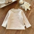 thumbnail image 4 of Coerni Girls' Velvet Bottoming Shirt Crewneck Sweater Kids Fashionable Warm Tops Toddler Baby Cozy Pullover Thickened Sweatshirt, 4 of 5