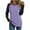 Purple, variant on FNFHFY Shirts for Women Baseball Style Raglan Sleeve Tops Trendy Color Block T-shirt Loose Fit Crewneck Shirt