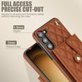thumbnail image 3 of Compatible with Samsung Galaxy S23 Plus Wallet Case with Crossbody Strap and Wrist Strap, RFID Blocking Stand PU Leather Credit Card Holder Cell Accessories Phone Cover Magnetic Buckle - Brown, 3 of 9