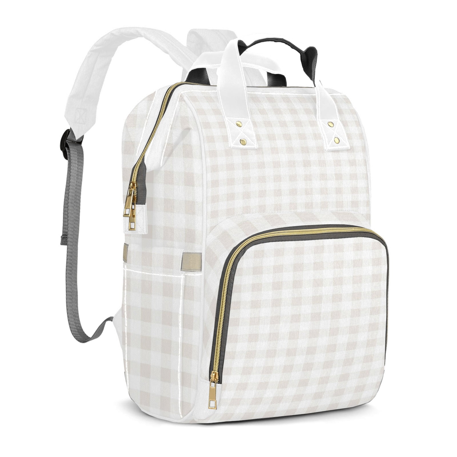 Buffalo Plaid Diaper Backpack – Large Capacity, Insulated Baby Bottle Pocket, Multifunctional Mommy Bag for Boys & Girls