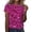 Hot Pink, variant on Women's Sequin Graphic Sparkly Short Sleeve Crew Neck Casual Tunic Top for Party and Daily Wear