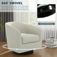 thumbnail image 4 of UIXE Swivel Barrel Accent Chair, Modern Round Linen Arm Chair for Living Room, Bedroom, Comfy Club Reading Chairs, Beige, 4 of 6