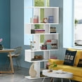 thumbnail image 5 of Gymax 5 Cubes Ladder Shelf Freestanding Corner Bookshelf Display Rack Bookcase White, 5 of 10