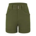 thumbnail image 4 of CHWGFWL Summer Pants for Women 2024 Women Stretch Twill Shorts Summer Stretchy Jean Shorts Casual Chino Shorts High Waist Denim Shorts Shorts Palazzo Pants for Women Dressy Womens Trousers (Green,L), 4 of 6