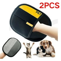 2PCS Pet Grooming Gloves - Reusable Static Cat/Dog Hair Removal Gloves Tool for Carpet,Couch,Clothing,Furniture,Black