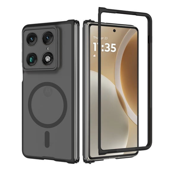 Dteck for Motorola Razr Fold (2026) Case, Shockproof PC Translucent Matte Case Compatible with Mag Safe Slim Phone Cover,Black