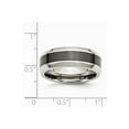 thumbnail image 2 of 8mm Stainless Steel Base With Polished Black Ceramic Center Beveled Band Ring - Size 10, 2 of 2