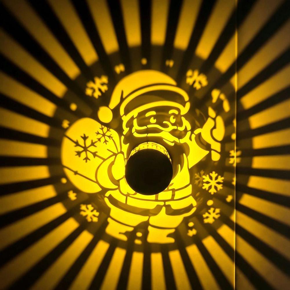 Solar Christmas Projection Light Outdoor Santa Claus LED Projector with Snowflake Pattern Colorful Garden Path and Yard Decor for Patio Fence and Walkway