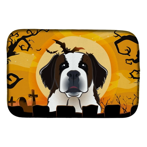Halloween Saint Bernard Dish Drying Mat