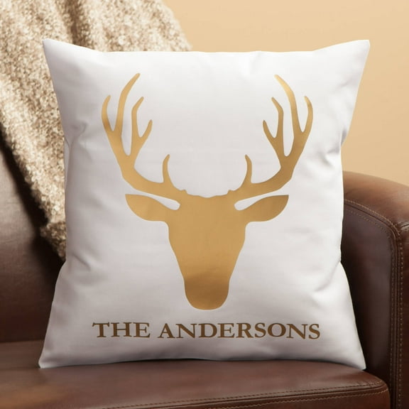 Personalized Gold Deer Pillow
