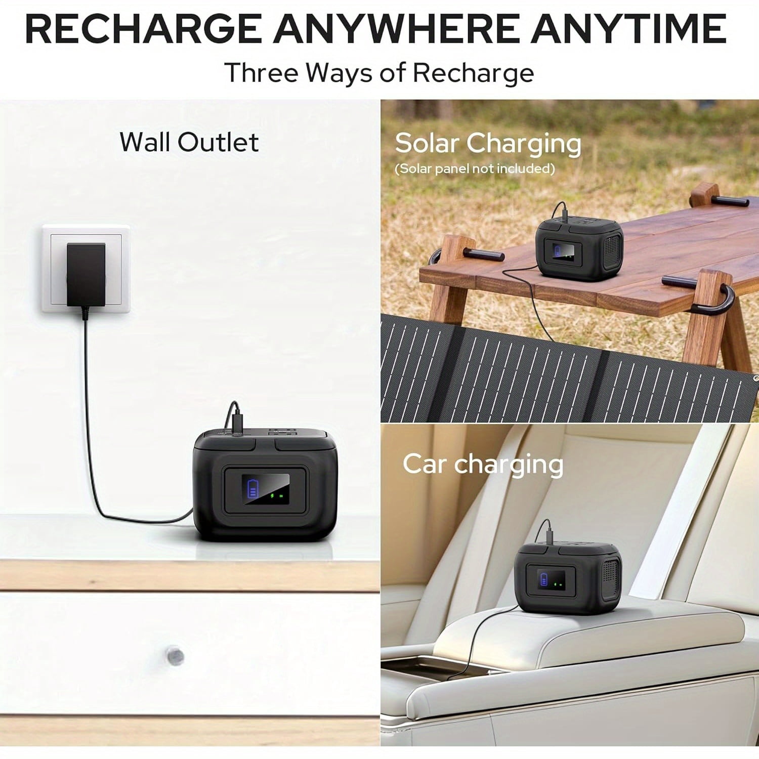 120W Portable Power Station 97.68Wh Power Bank with AC Outlet Portable Charger with USB-A USB-C Outputs Battery Bank Supply for Outdoor Camping RV Home Use Emergency Backup