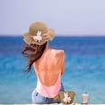 thumbnail image 5 of Sombrero de 56-58cm de circunferencia para mujer, sombrilla de verano para exteriores, sombrero con protección solar, sombrero de paja transpirable, conjunto de sombrero de playa y bolsa de paja, 5 of 5