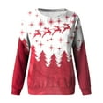 thumbnail image 3 of Chandail en Molleton Mode Imprimé Graphique Chandail de Noël pour Femmes Col Rond Cardigan d'Hiver à Capuche Veste Mi-Longue Manches Longues Fermeture Blouse, 3 of 4