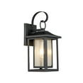 thumbnail image 4 of Rustic Outdoor Wall Sconce with Watered-Seeded Glass - Industrial Steel Exterior Light Fixture for Patio and Porch, 4 of 5