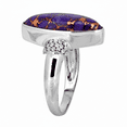 thumbnail image 6 of Sechi Chunky Purple Copper Turquoise Ring for Women, Solid 925 Sterling Silver, Marquise Statement Ring (7.5), 6 of 6
