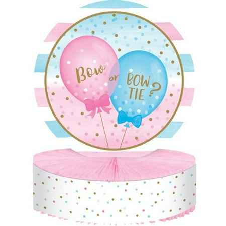Boy Honeycomb Centerpiece - Gender Reveal Balloons Party Boy Girl 1 Ct Honeycomb Centerpiece