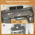 thumbnail image 5 of Gaming Desk with LED Lights & Power Outlet, 63" Computer Desk, Office Desk with Lockable Drawers for Legal/Letter File, Home Office Desks with Storage, Grey, 5 of 8