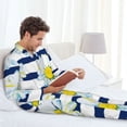 thumbnail image 6 of Lsque Daisy Striped Nautical Pattern Long Sleeve Pajama Set for Men - Soft 2-Piece Sleepwear and Loungewear Set with Pockets, Comfy Nightwear-Large, 6 of 7