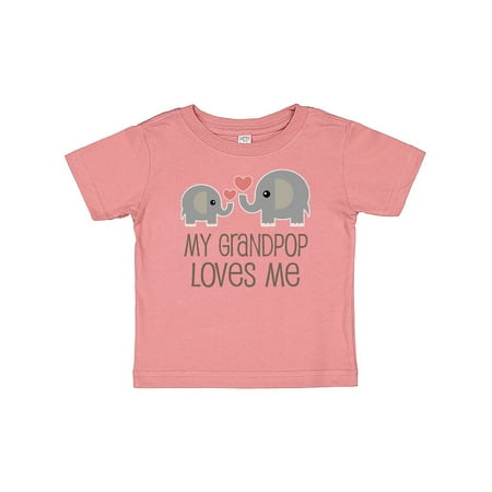 

Inktastic My Grandpop Loves Me Elephant Gift Baby Boy or Baby Girl T-Shirt