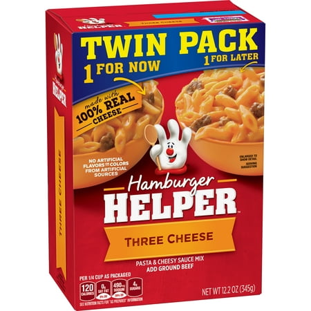 (3 Pack) Hamburger Helper Pasta & Cheesy Sauce Mix Three Cheese 12.2