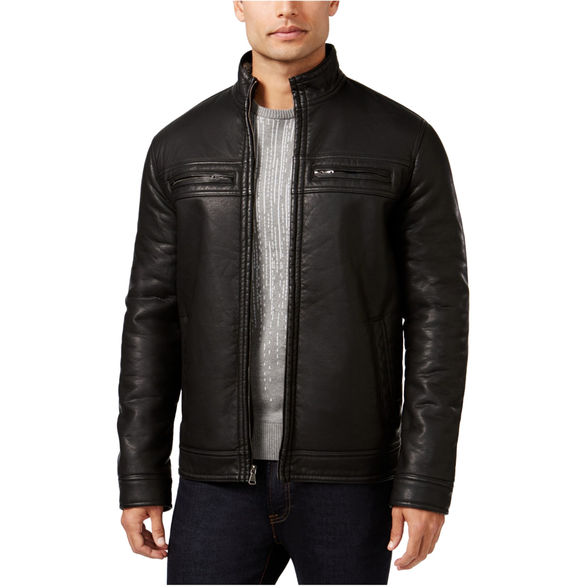inc black leather jacket