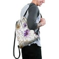thumbnail image 2 of 13.5 x 16.5 Inch Waterproof Drawstring Backpack with Shoe Compartment – Lightweight Dry Wet Separation Gym Bag for Men Women & Teens, 2 of 5