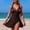 Coffee, variant on Swimdress for Women Tummy Control One Piece Swimsuit V Neck Twist Front Cross Back Bathing Suit for Large Bust Vacation Beachwear Bathing Suit