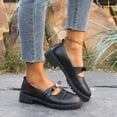 thumbnail image 2 of Womens Platform Mary Jane Shoes with Chunky Sole, Comfort Walking Shoes for Women Slip-Resistant & Easy Clean, Black,Size 5.5, 2 of 9