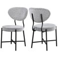 thumbnail image 1 of Meridian Furniture Allure Grey Boucle Fabric Dining Chair, 1 of 6