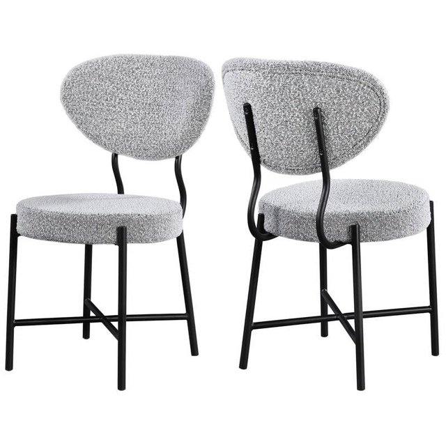Meridian Furniture Allure Grey Boucle Fabric Dining Chair