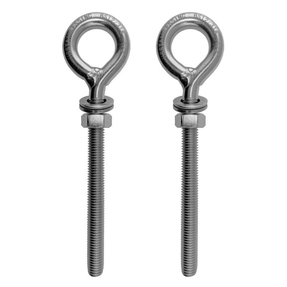 2 Pieces Stainless Steel 316 M12 Eye Bolt 12mm x 100mm (1/2" x 4") Marine Grade