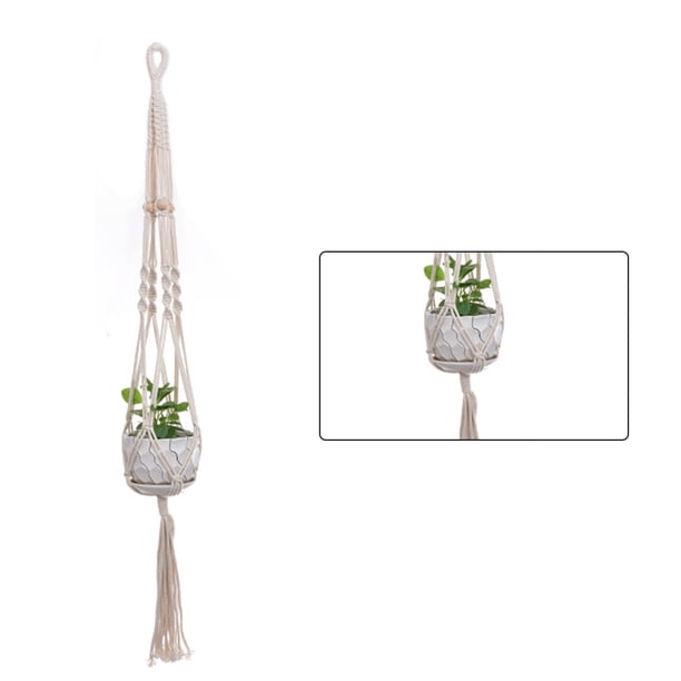 Cateissary Colgador de macramé hecho a mano para plantas, flor/colgador de macetas para decoración de pared, patio, jardín, decoración para sala de Jardín y Patio No.03 Cateissary HA001777-03