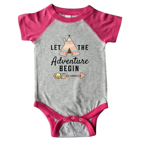 

Inktastic Let The Adventure Begin with Tent and Arrow Gift Baby Boy or Baby Girl Bodysuit