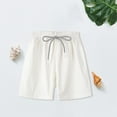 thumbnail image 5 of Otqutp Toddler Boys Short Casual Pants Plain Color Fan Sports Beach Soft Shorts Summer Baby Fashion Drawstring Shorts Harem Pants(White-a,4-5 Years), 5 of 9