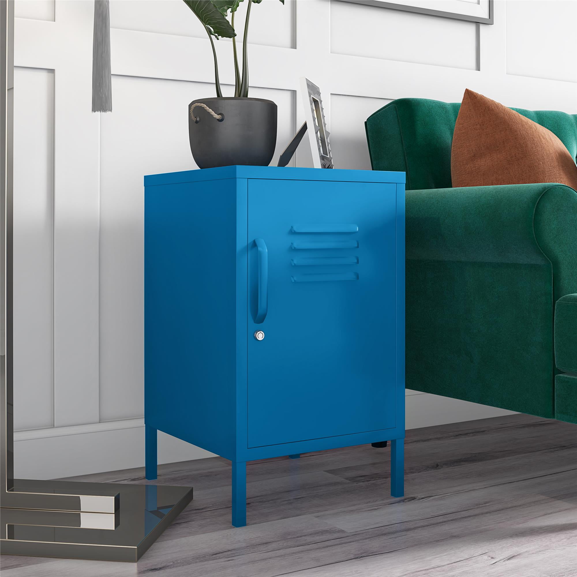 Novogratz Cache Metal Locker Style Living Room End Table - Thumbnail 4