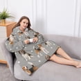 thumbnail image 5 of Oversized Wearable Blanket Hoodie,Beagle and Dog Footprints Sherpa Blanket Hoodie with Super Pockets,Super Warm Fuzzy Pullover for Women & Men, 5 of 6