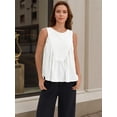 thumbnail image 2 of DARING DIVA Women's Babydoll Tank Summer Peplum Sleeveless Casual Flowy Shirts S White, 2 of 7
