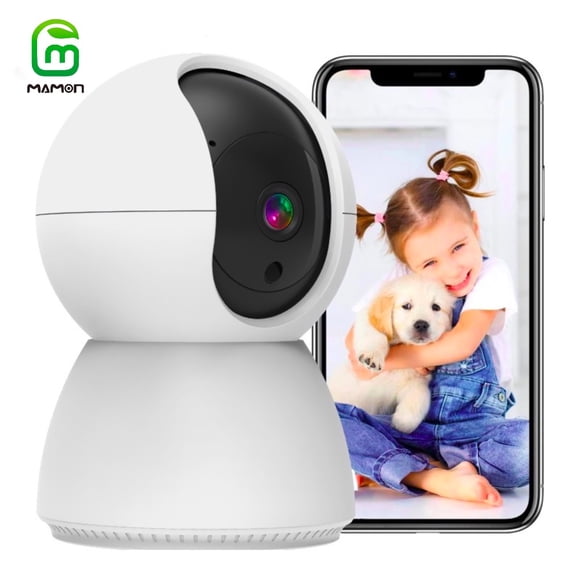 MAMON Monitor de Bebé para Interiores, Cámara de Seguridad WiFi 3MP 1296P con Inclinación, Zoom/ Alertas de Movimiento, Ideal para la Seguridad Del Hogar de Bebés y Mascotas, Múltiples Opciones de Al