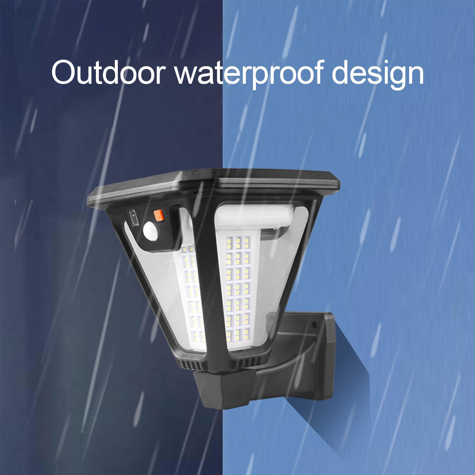 Solar Sensor Lights Outdoor Motion Detection Wall Mounted Concise Front Porch Decorative Sconces Remote Control 3 Lighting Modes