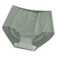 thumbnail image 1 of Gibobby Ropa interior hipster para mujer Bragas de seda helada para Yoga con sensación desnuda de Color sólido para mujer, ropa interior atlética de algodón con en el trasero(Verde， L), 1 of 3