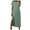 Green, variant on vigerkar Women's Summer Striped Short Sleeve Dress V Neck Side Slit Casual Beach Maxi Dresses Green, M
