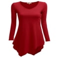 thumbnail image 1 of CHOK Tunique Longue à Manches Longues Col en V pour Femmes Robe T-Shirt, 1 of 3