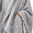 thumbnail image 3 of Walensee Wearable Blanket Sherpa Fleece Blanket, Fuzzy Super Soft Plush Shawl TV Throw Blanket with Pockets, Fluffy Warm Cozy Cape Wrap for Women Adults (Light Grey, 59” x 63”), 3 of 9
