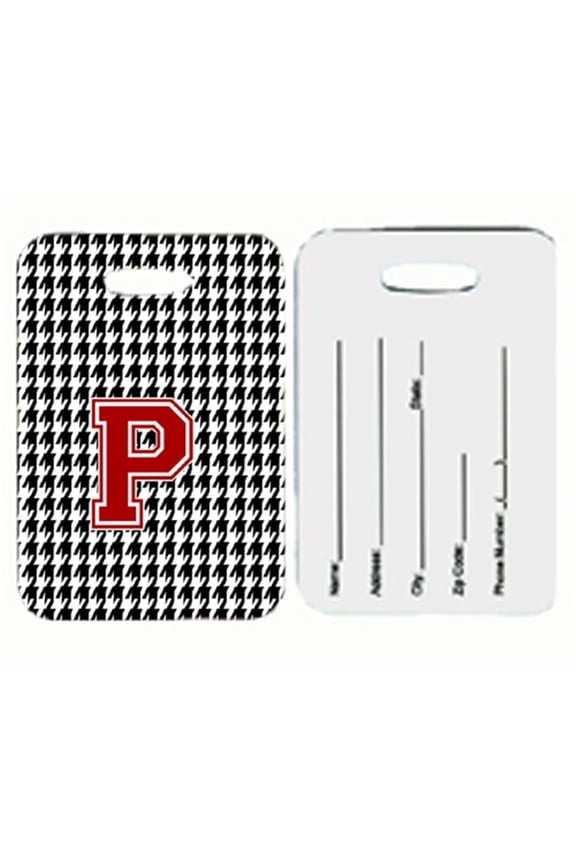 Monogram - Houndstooth Black Initial P Monogram Initial Luggage Tag- Pair - 2