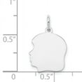 thumbnail image 2 of Beautiful 14k White Plain Medium.018 Depth Facing Left Engravable Girl Charm, 2 of 2