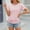 A02567-Pink, variant on CALAFEBILA Summer Tops for Women 2024 Short Sleeve Womens Blouse,Womens Fashion Solid Color Blouse Summer Drawstring Crew Neck Womens Casual Tops