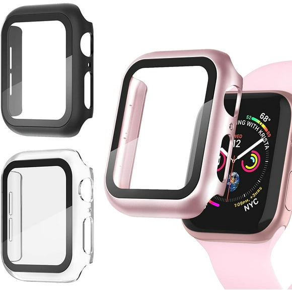 Recoppa Lot de 3 Étui Apple Watch avec Protecteur d'Écran pour Apple Watch 44mm Série 6/5/4/SE, Couverture Complète Ultra-Mince