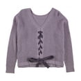 thumbnail image 2 of 1.STATE Womens Lace-Up Back Pullover Sweater, Purple, Medium, 2 of 2